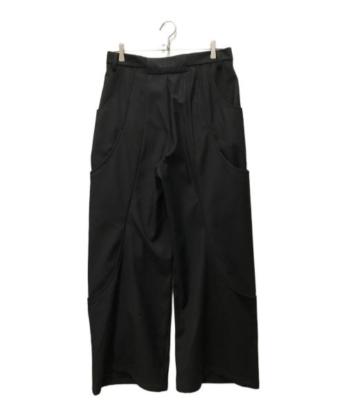 GOAT ESSENCE（ゴートエッセンス）GOAT ESSENCE (ゴートエッセンス) TUCK CURVE WIDE PANTS ブラック サイズ:3の古着・服飾アイテム