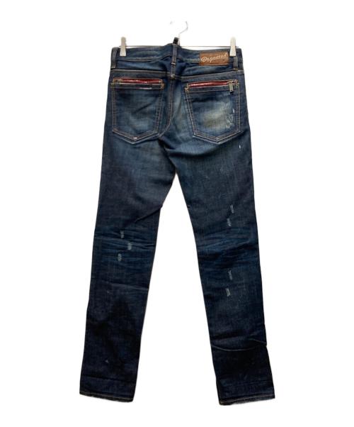 DSQUARED2（ディースクエアード）DSQUARED2 (ディースクエアード) ローライズデニムパンツ インディゴ サイズ:44の古着・服飾アイテム