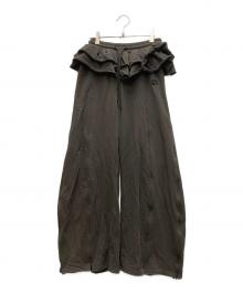 darich（ダーリッチ）の古着「ユーズドルックフリルスウェットパンツ」｜カーキ