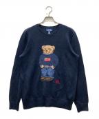 POLO RALPH LAURENポロ・ラルフローレン）の古着「コットンポロベアニット」｜ネイビー