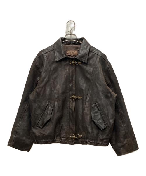NAF NAF（ナフナフ）NAF NAF (ナフナフ) レザーファイヤーマンジャケット ブラウン サイズ:2の古着・服飾アイテム