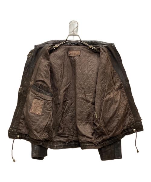 NAF NAF（ナフナフ）NAF NAF (ナフナフ) レザーファイヤーマンジャケット ブラウン サイズ:2の古着・服飾アイテム