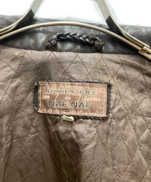 NAF NAF（ナフナフ）NAF NAF (ナフナフ) レザーファイヤーマンジャケット ブラウン サイズ:2の古着・服飾アイテム