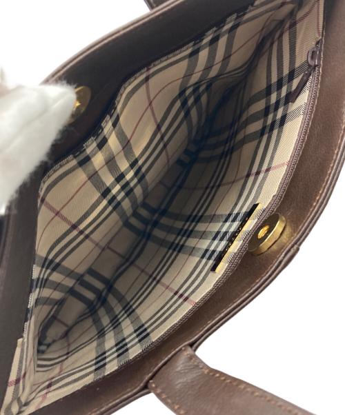 BURBERRY（バーバリー）BURBERRY (バーバリー) レザートートバッグ ブラウンの古着・服飾アイテム