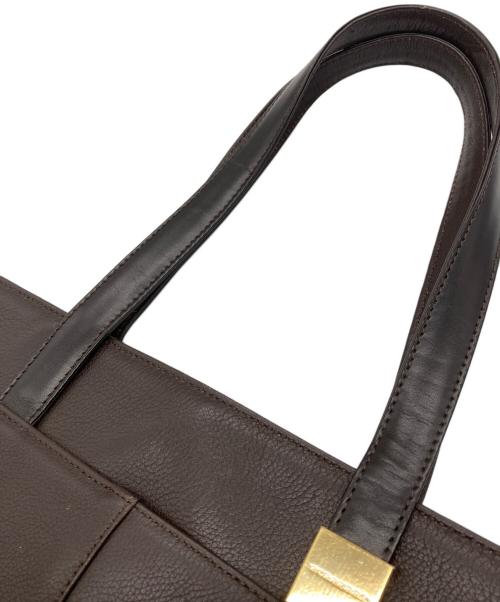 BURBERRY（バーバリー）BURBERRY (バーバリー) レザートートバッグ ブラウンの古着・服飾アイテム