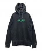 sacai×KAWSサカイ×カウズ）の古着「Flock Print Hoodie」｜ブラック