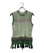 Mame Kurogouchiマメクロゴウチ）の古着「Rib Jacquard Pedicel Knit Tops」｜グリーン