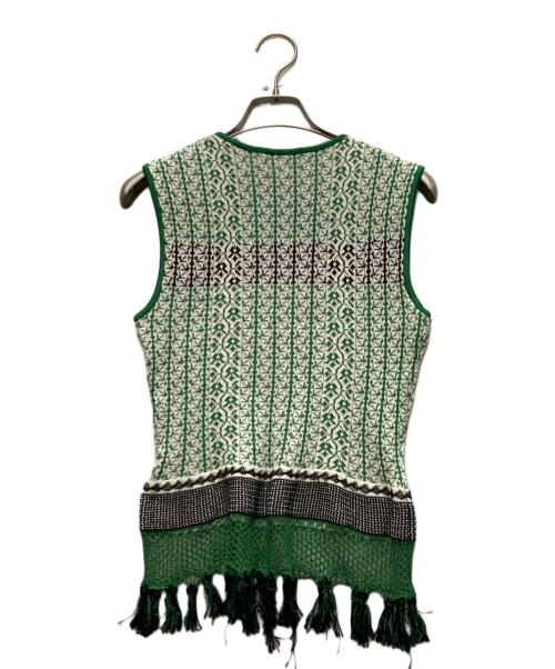 Mame Kurogouchi（マメクロゴウチ）mame kurogouchi (マメクロゴウチ) Rib Jacquard Pedicel Knit Tops グリーン サイズ:2の古着・服飾アイテム
