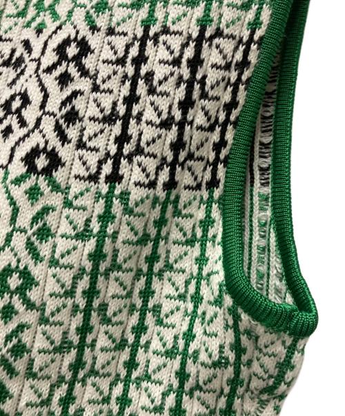 Mame Kurogouchi（マメクロゴウチ）mame kurogouchi (マメクロゴウチ) Rib Jacquard Pedicel Knit Tops グリーン サイズ:2の古着・服飾アイテム