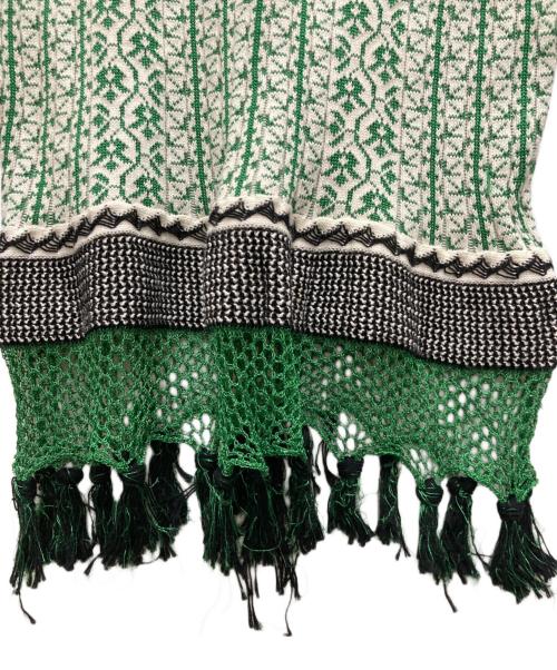 Mame Kurogouchi（マメクロゴウチ）mame kurogouchi (マメクロゴウチ) Rib Jacquard Pedicel Knit Tops グリーン サイズ:2の古着・服飾アイテム