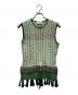 mame kurogouchi（マメクロゴウチ）の古着「Rib Jacquard Pedicel Knit Tops」｜グリーン