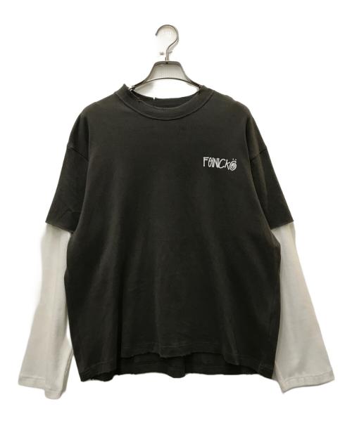 FEINICKO（フェイニコ）FEINICKÖ (フェイニコ) ヴィンテージ加工レイヤードTee カーキ サイズ:Mの古着・服飾アイテム