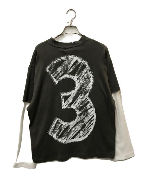 FEINICKO（フェイニコ）FEINICKÖ (フェイニコ) ヴィンテージ加工レイヤードTee カーキ サイズ:Mの古着・服飾アイテム