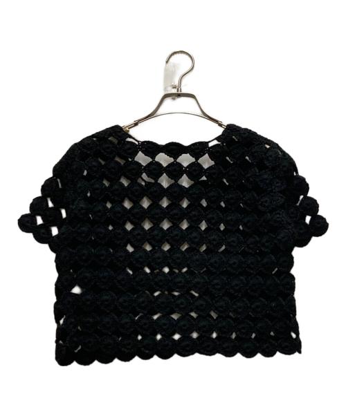 NKNIT（ンニット）NKNIT (ンニット) crochet mini tops ブラックの古着・服飾アイテム