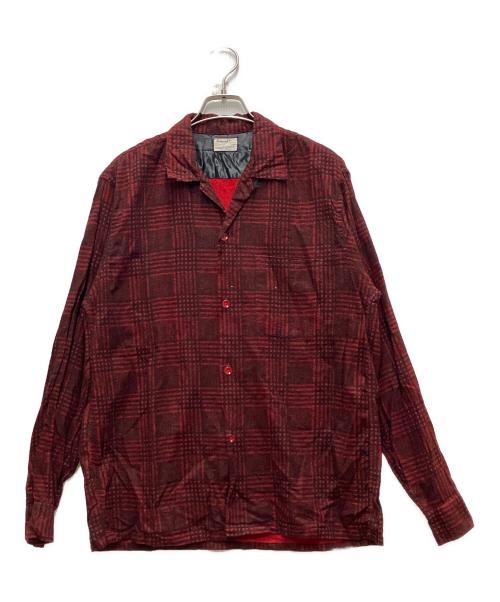 Truval（テュルーバル）Truval (テュルーバル) 60'sプリネルチェックシャツ レッド サイズ:15-15 1/2の古着・服飾アイテム