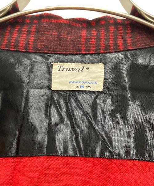 Truval（テュルーバル）Truval (テュルーバル) 60'sプリネルチェックシャツ レッド サイズ:15-15 1/2の古着・服飾アイテム