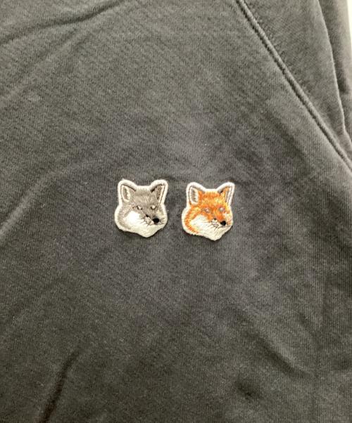 maison kitsune（メゾンキツネ）MAISON KITSUNE (メゾンキツネ) ダブルフォックスヘッド パッチ クラシック スウェットシャツ ブラック サイズ:Lの古着・服飾アイテム