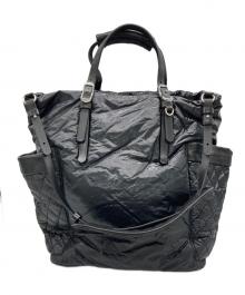 JIMMY CHOO（ジミーチュウ）の古着「ナイロンレザーコンビ2WAYバック」｜ブラック