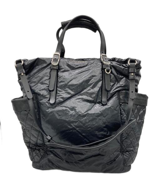 JIMMY CHOO（ジミーチュウ）JIMMY CHOO (ジミーチュウ) ナイロンレザーコンビ2WAYバック ブラックの古着・服飾アイテム