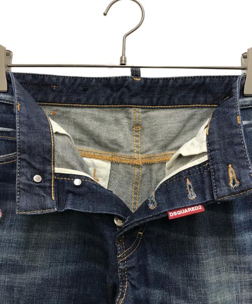 DSQUARED2（ディースクエアード）DSQUARED2 (ディースクエアード) ダメージ加工スキニーデニムパンツ ネイビー サイズ:48の古着・服飾アイテム