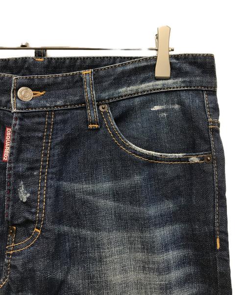 DSQUARED2（ディースクエアード）DSQUARED2 (ディースクエアード) ダメージ加工スキニーデニムパンツ ネイビー サイズ:48の古着・服飾アイテム