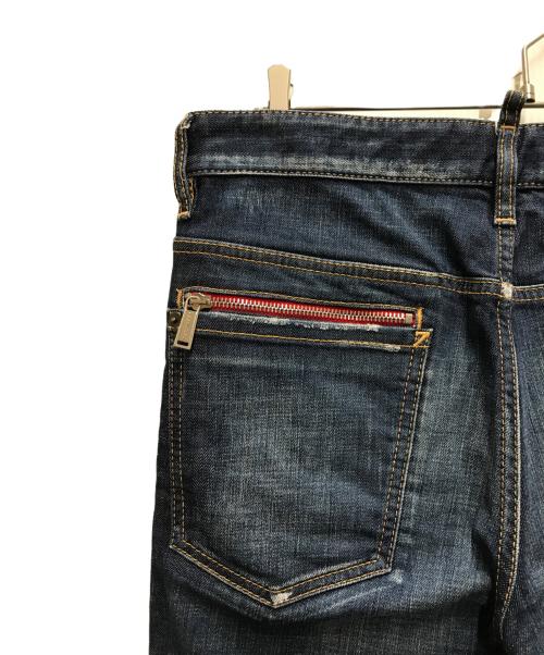 DSQUARED2（ディースクエアード）DSQUARED2 (ディースクエアード) ダメージ加工スキニーデニムパンツ ネイビー サイズ:48の古着・服飾アイテム