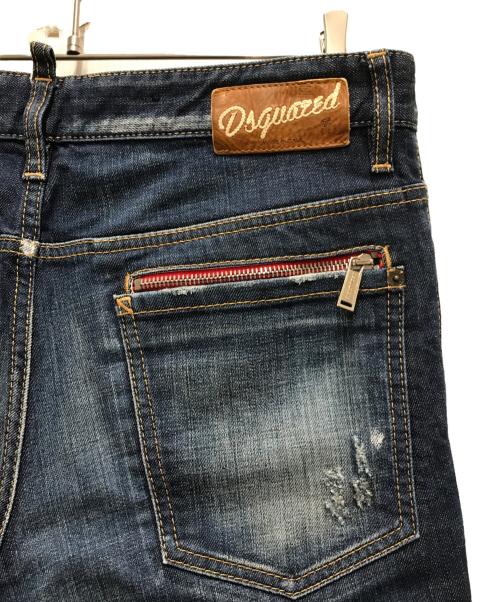 DSQUARED2（ディースクエアード）DSQUARED2 (ディースクエアード) ダメージ加工スキニーデニムパンツ ネイビー サイズ:48の古着・服飾アイテム