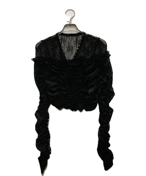PRANK PROJECT（プランクプロジェクト）PRANK PROJECT (プランクプロジェクト) Lace Gathered Top ブラック サイズ:FREEの古着・服飾アイテム
