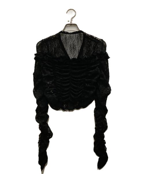PRANK PROJECT（プランクプロジェクト）PRANK PROJECT (プランクプロジェクト) Lace Gathered Top ブラック サイズ:FREEの古着・服飾アイテム
