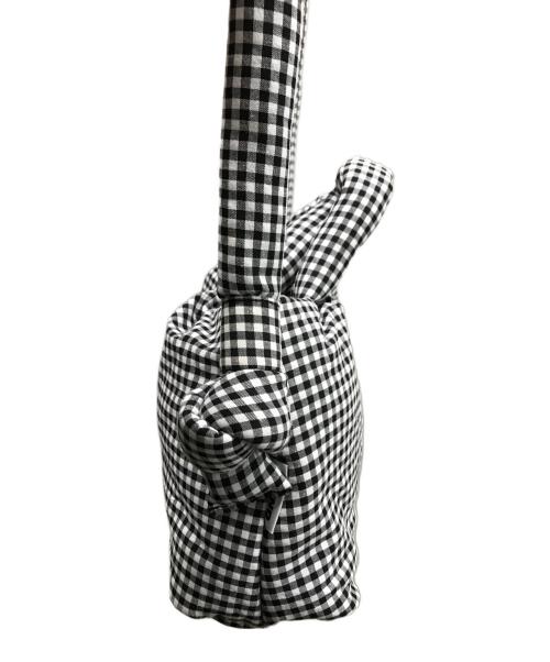 olend（オレンド）OLEND (オレンド) OLEND ストライプ ショルダーバッグ ホワイト×ブラックの古着・服飾アイテム