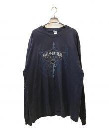 HARLEY-DAVIDSON（ハーレーダビッドソン）の古着「00'S ブルーフレイム L/S TEE」｜ネイビー