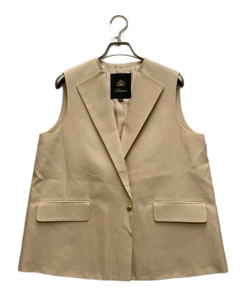 DRAWER（ドゥロワー）Drawer (ドゥロワー) PRE1 Cotton SilkTwill Gilet ベージュ サイズ:36の古着・服飾アイテム