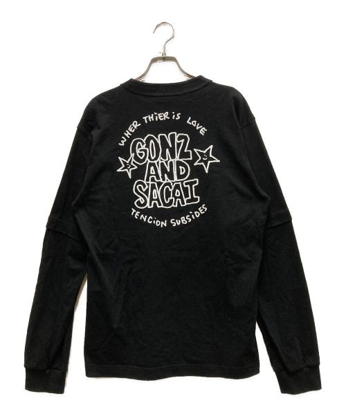 sacai（サカイ）sacai (サカイ) Gonz GONZ AND SACAI L/S T-Shirt ブラック サイズ:3の古着・服飾アイテム