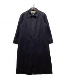 BURBERRY LONDON（バーバリーロンドン）の古着「裏地ノバチェックステンカラーコート」｜ネイビー