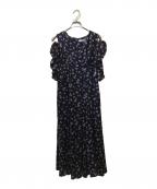 HER LIP TOハーリップトゥ）の古着「Marguerite Open Shoulder Dress」｜ネイビー
