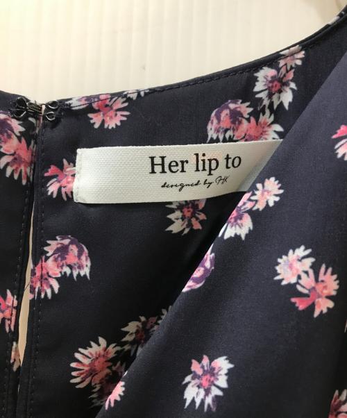 HER LIP TO（ハーリップトゥ）Her lip to (ハーリップトゥ) Marguerite Open Shoulder Dress ネイビー サイズ:Mの古着・服飾アイテム