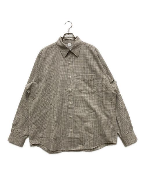 mocT（モクティ）mocT (モクティ) CHECK L/S OPEN-COLLAR SHIRT グレー×イエロー サイズ:XLの古着・服飾アイテム