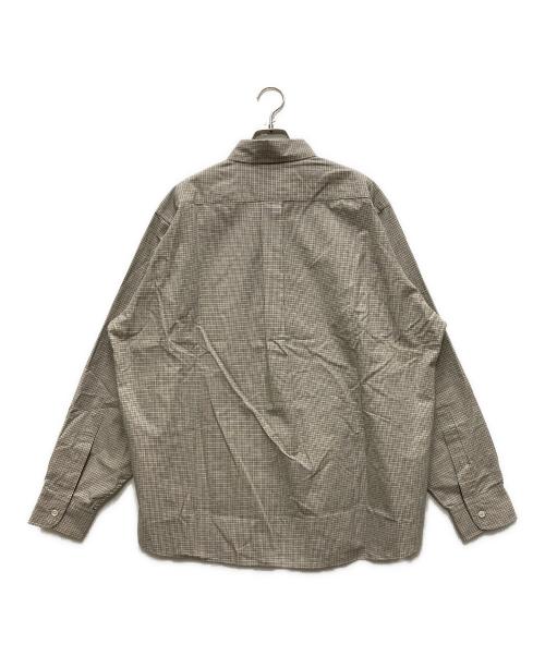 mocT（モクティ）mocT (モクティ) CHECK L/S OPEN-COLLAR SHIRT グレー×イエロー サイズ:XLの古着・服飾アイテム