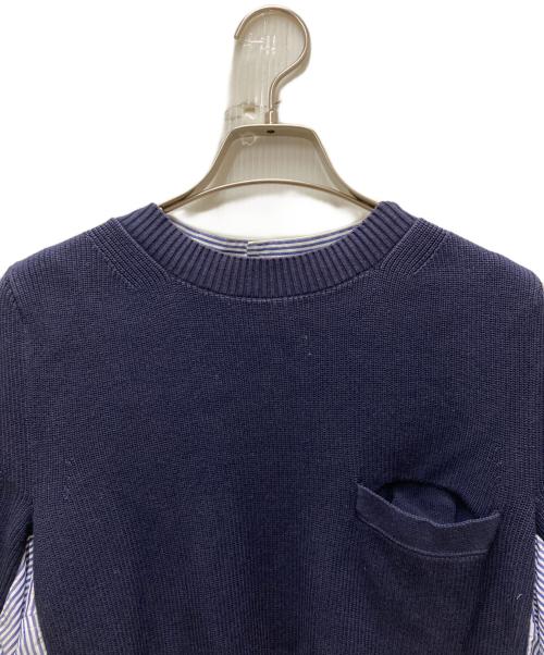 sacai（サカイ）sacai (サカイ) ニット切り替えブラウス ネイビー サイズ:1の古着・服飾アイテム