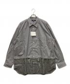 COMME des GARCONS HOMMEコムデギャルソン オム）の古着「L/Sチェック切替シャツ」｜グレー