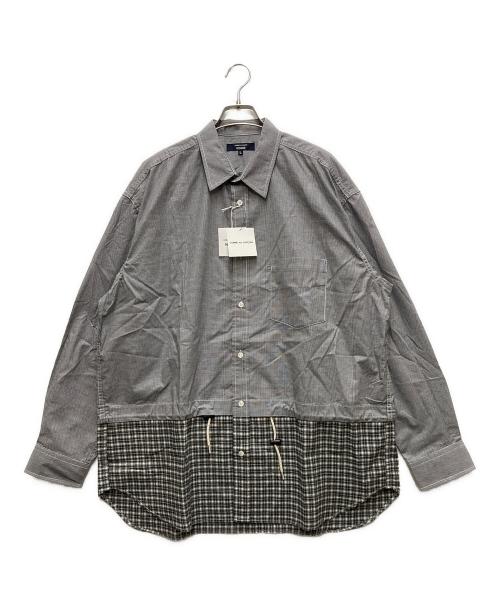 COMME des GARCONS HOMME（コムデギャルソン オム）COMME des GARCONS HOMME (コムデギャルソン オム) L/Sチェック切替シャツ グレー サイズ:Lの古着・服飾アイテム