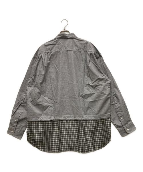 COMME des GARCONS HOMME（コムデギャルソン オム）COMME des GARCONS HOMME (コムデギャルソン オム) L/Sチェック切替シャツ グレー サイズ:Lの古着・服飾アイテム