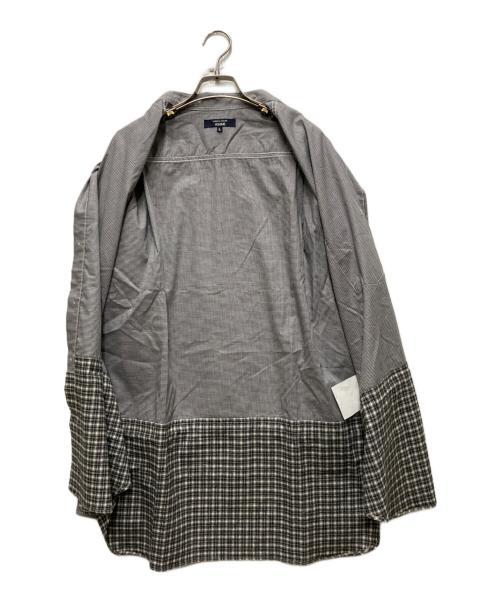 COMME des GARCONS HOMME（コムデギャルソン オム）COMME des GARCONS HOMME (コムデギャルソン オム) L/Sチェック切替シャツ グレー サイズ:Lの古着・服飾アイテム