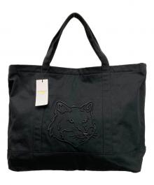 maison kitsune（アシッドメゾンキツネ）の古着「フォックスヘッド X トートバッグ」｜ブラック