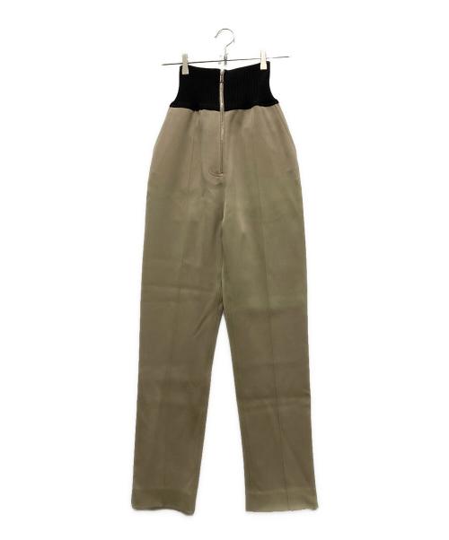 PETER DO（ピーター・ドゥ）PETER DO (ピーター・ドゥ) ハイウエストリブ トラウザーパンツ ベージュ サイズ:34の古着・服飾アイテム