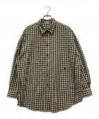 MANOFマノフ）の古着「OVER SIZED 2WAY SHIRTSトップス」｜ブラック×イエロー