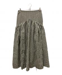 MANOF（マノフ）の古着「HIGH WAIST TIERED SKIRT」｜ブラック×イエロー