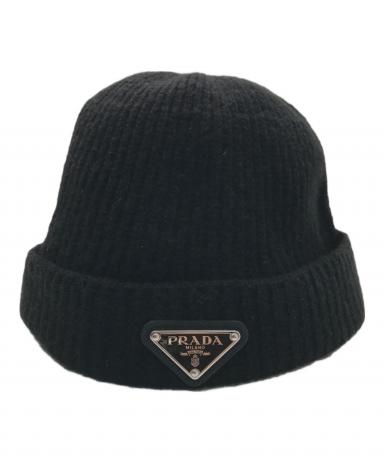 中古・古着通販】PRADA (プラダ) トライアングルロゴプレートニット帽