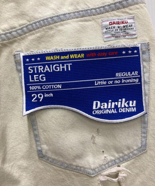 DAIRIKU（ダイリク）DAIRIKU (ダイリク) 25SS W-VELT SUPER DAMAGE DENIM ベージュ サイズ:Mの古着・服飾アイテム