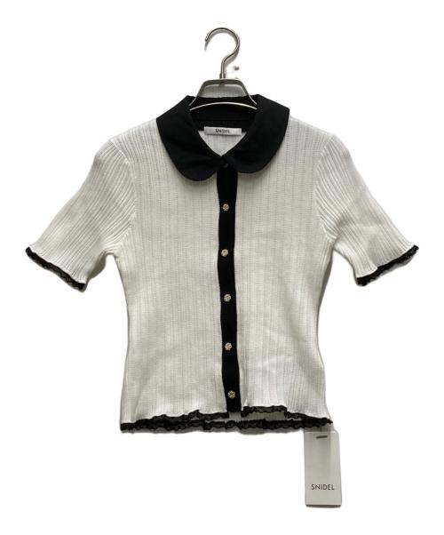 Snidel（スナイデル）Snidel (スナイデル) フリルニットトップス ホワイト サイズ:FREEの古着・服飾アイテム